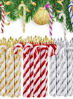 12/6Pcs Christmas Candy Canes Plastic Xmas Tree Hanging Pend