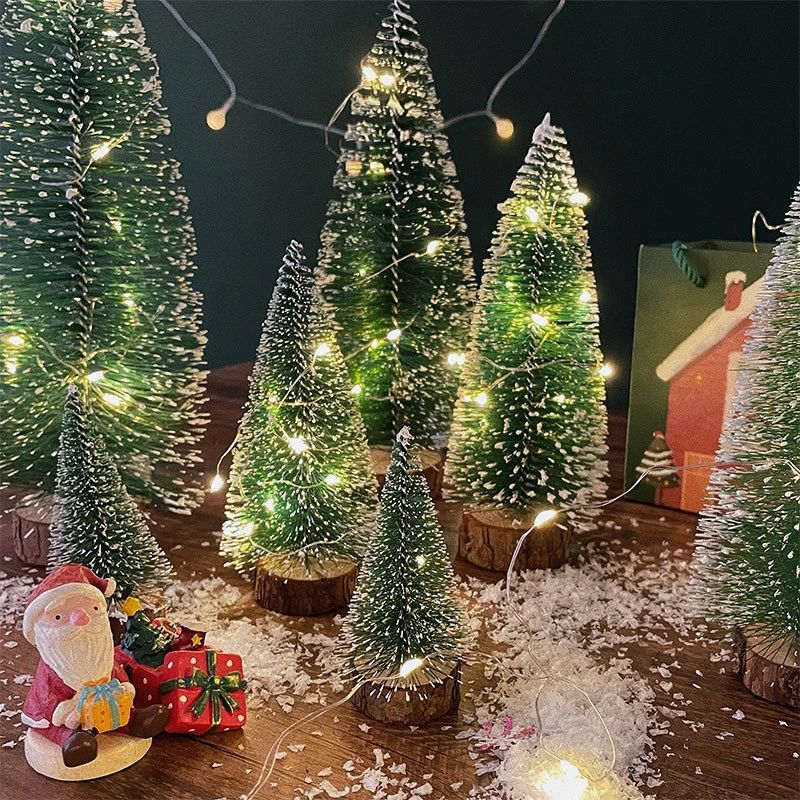 Mini Christmas Tree Green Cedar LED Lights Pine Needle Tree