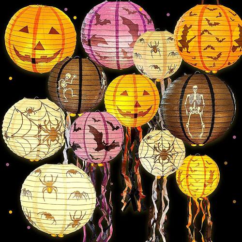 Halloween Pumpkin Lanterns Skull Spider Bat Ghost Festival P