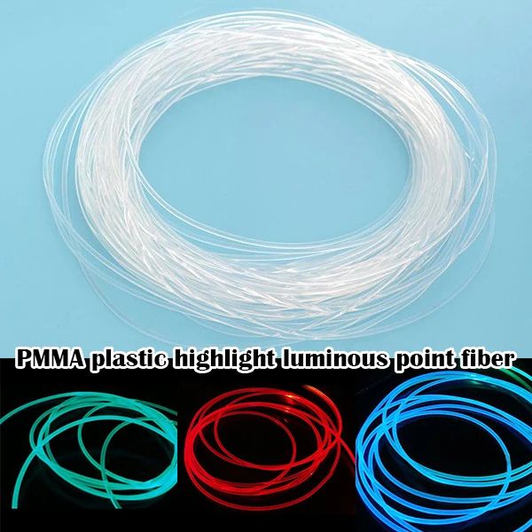 Long 1M PMMA Side Glow Optic Fiber Cable 1.5mm/2mm/3mm Diame
