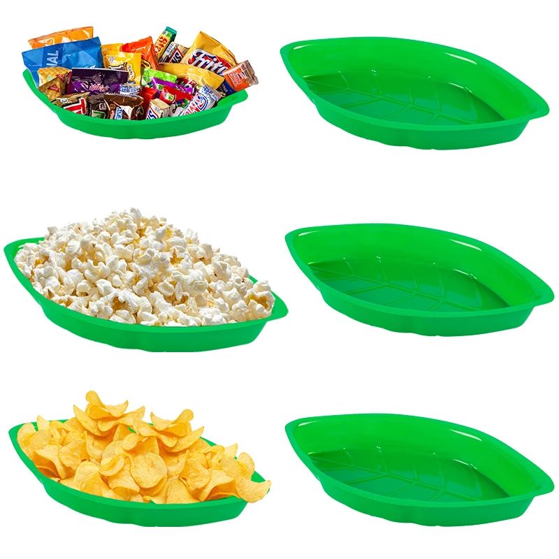6pcs Palm Leaf Shape Food Reusable Snack Tray Cookies Chips