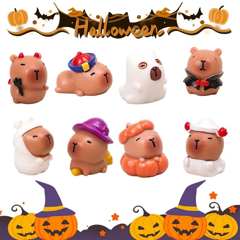 Halloween Capybara Ornament Cute Animal Resin Desktop Car Mi