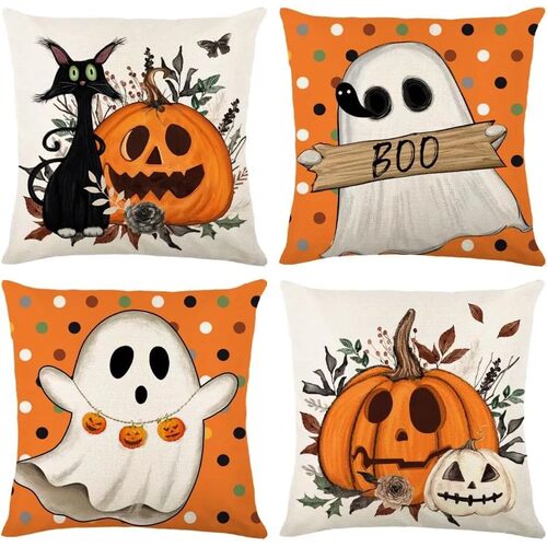 Halloween Pillowcases: Cat, Ghost, and Pumpkin Themed Decor!