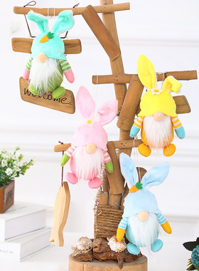 Easter Bunny Gnome Doll Elf Doll Pendant Home Decorative Sup