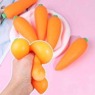 5.1 Inch Carrot Shaped Squeeze Sensory Toy Novelty Stress Re