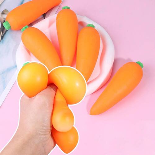 5.1 Inch Carrot Shaped Squeeze Sensory Toy Novelty Stress Re