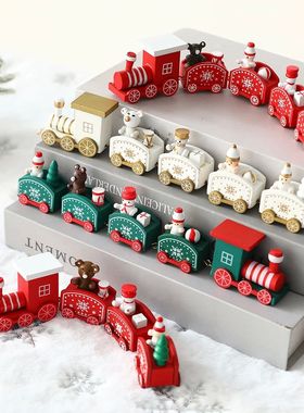Wooden Train Christmas Ornament Merry Christmas Decoration F