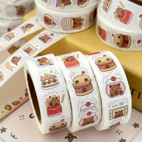 500 stickers capybara roll stickers high value cute cartoon