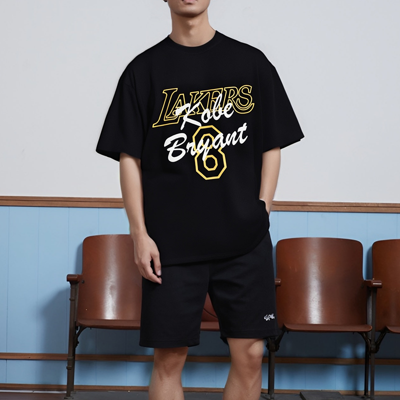 TIP-OFF美式湖人科比篮球运动速干宽松简约短袖T恤衫投篮服男