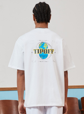 TIP-OFF美式复古篮球实战训练运动印花短袖休闲宽松时尚T恤男