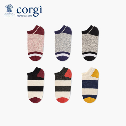 corgi柯基英国进口条纹拼接袜子