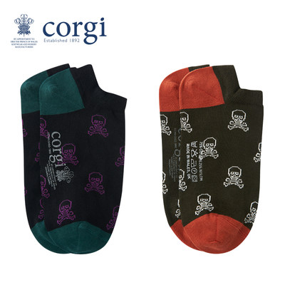 corgi英国动物印花薄款男士袜子