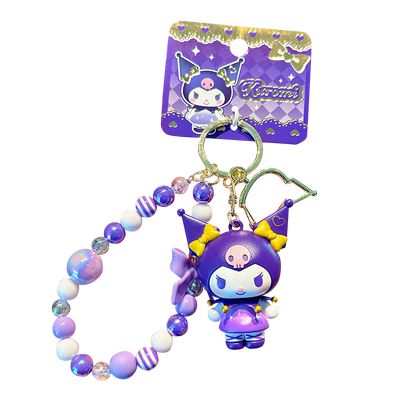 正版三丽鸥库洛米串串珠连钥匙扣