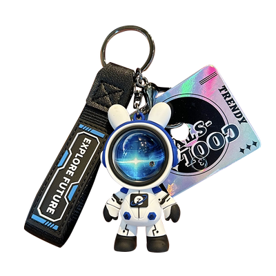 高档遨游星空兔宇航员钥匙扣男生