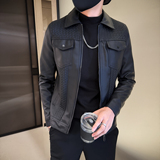 2025秋冬新款压花翻领皮衣货号9892P140，男装皮衣，电商B217