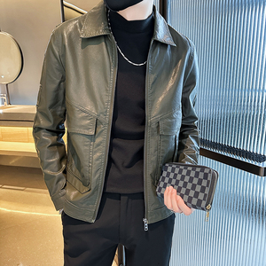 2025秋冬新款男机车PU皮夹克皮衣男外套 9881 P135198 现货图片