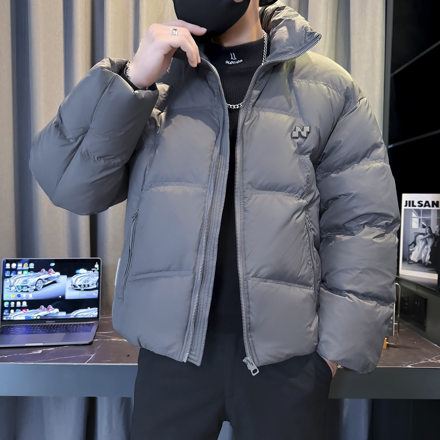 标微阔面包羽绒服货号：1821批价：198,男装羽绒服,电商B217