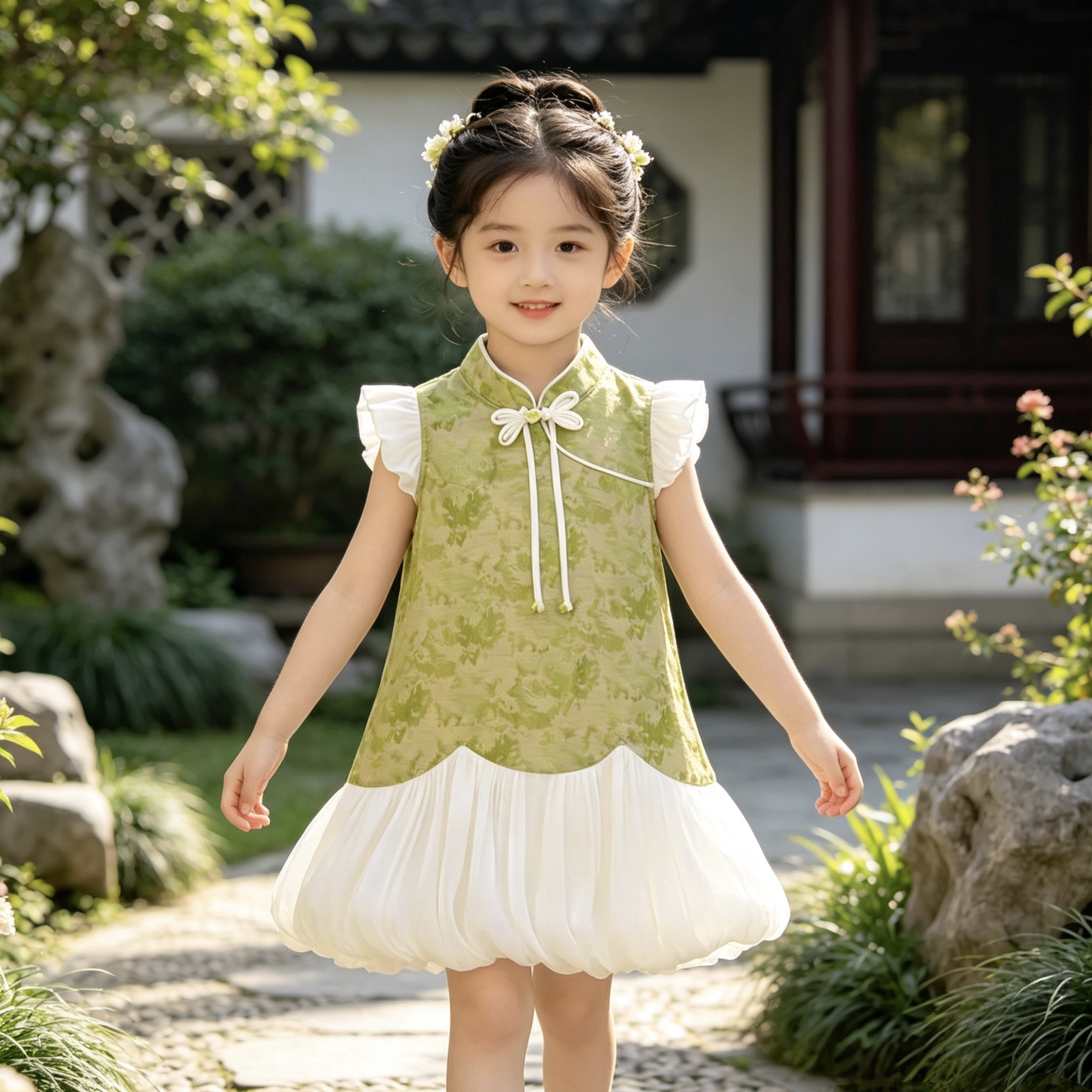 女童旗袍裙2026夏季儿童汉服唐装新中式国风连衣裙小女孩夏装裙子