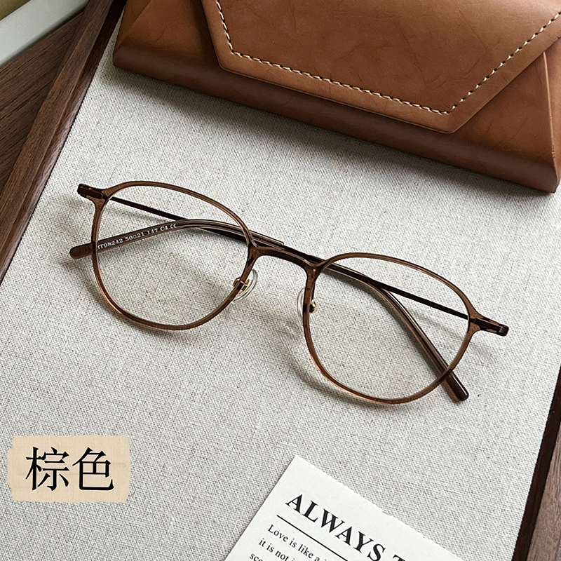 文奕超轻近视眼镜架男女素颜蓝光可配度数黑框复古百搭平光镜镜框