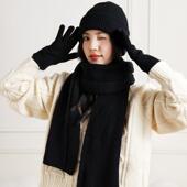 2024新款 防寒针织毛线帽子围巾手套三件套男女秋冬保暖围脖套装