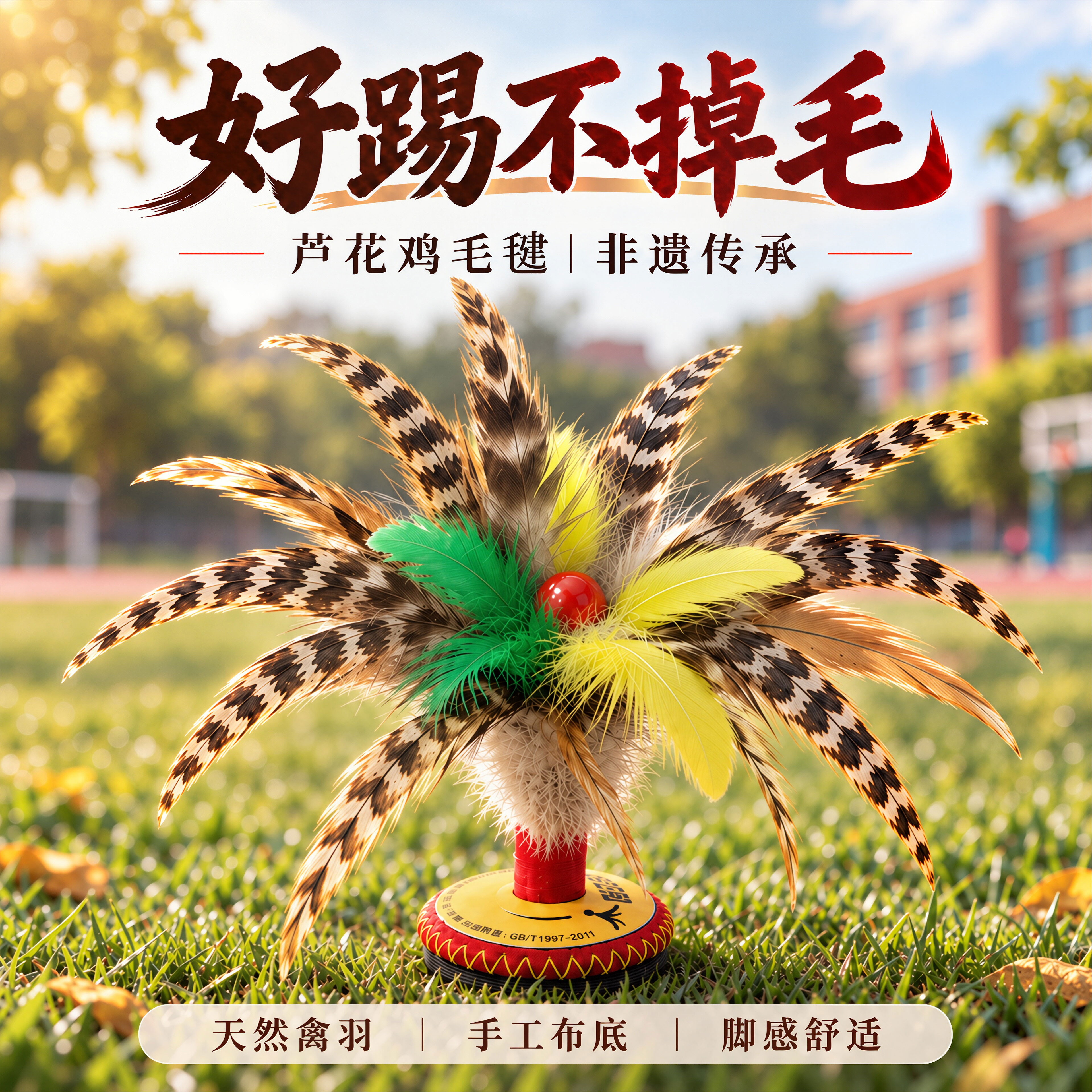 芦花毽子运动比赛专用2026新款鸡毛毽成人耐踢儿童小学生初学者腱