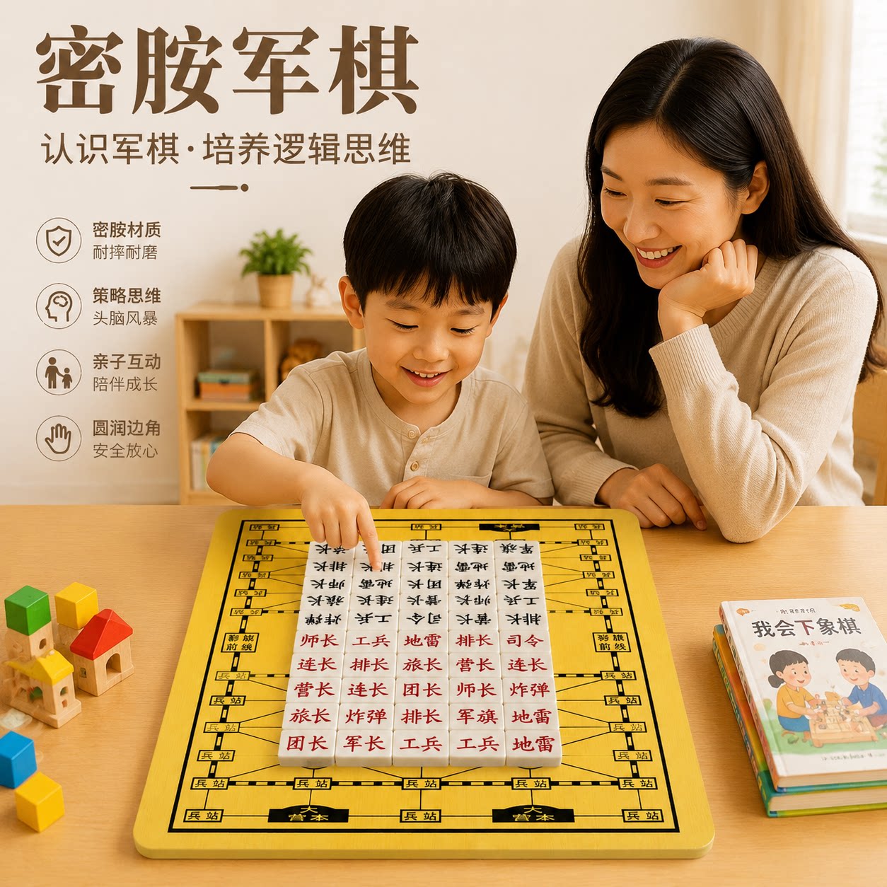文牛大号便携木质军棋陆战棋