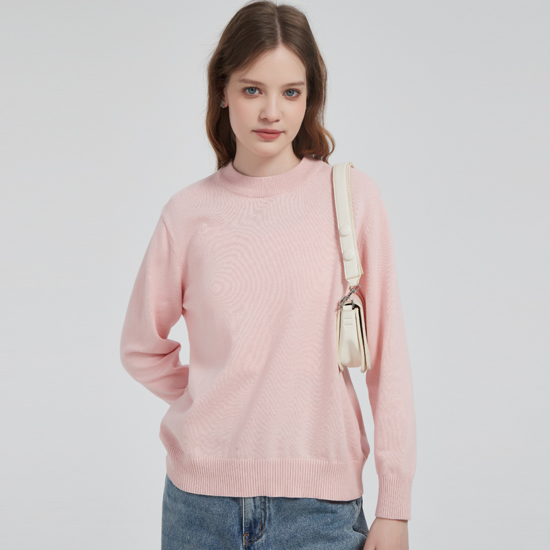 2025春秋薄款女士套头打底衫纯棉女装内搭外穿针织毛衣上衣百搭