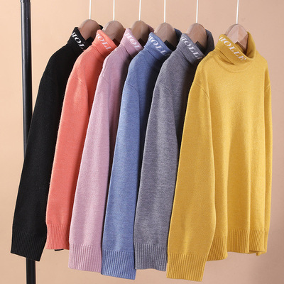 翻领针织衫女童打底加绒毛衣加厚