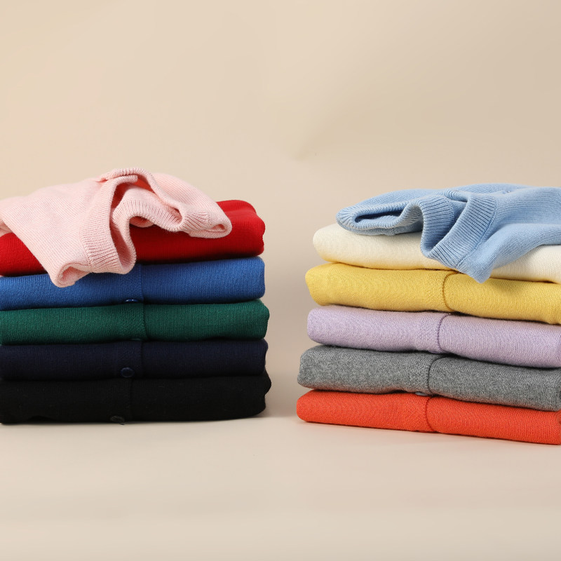 2026春秋新款男女童针织薄开衫纯棉针织衫圆领儿童毛衣亲子装外套