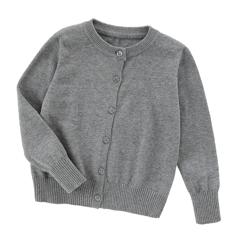 中大童开衫毛衣女洋气纯棉儿童春季针织外套男童春款新薄款打底衫