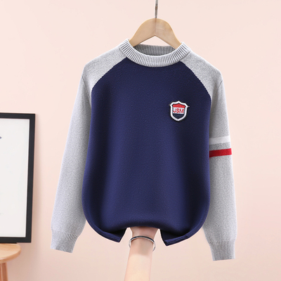男童纯棉毛衣2025加绒加厚