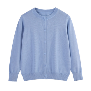 2026新款中大童开衫毛衣男女洋气纯棉儿童春季针织外套春款新薄款
