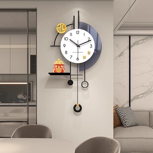 现代简约大气钟表挂钟客厅高级感2026新款家用装饰创意表时钟挂墙