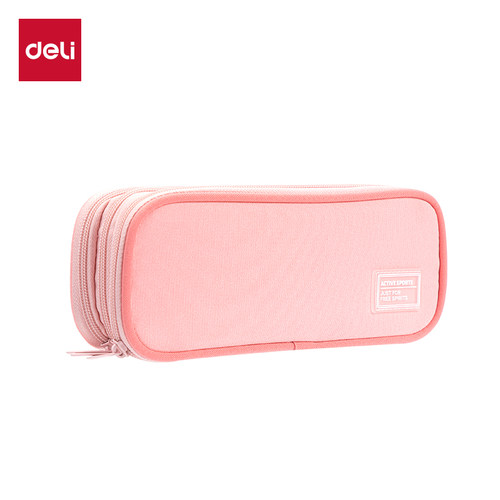 得力简约风多层笔袋初高中生