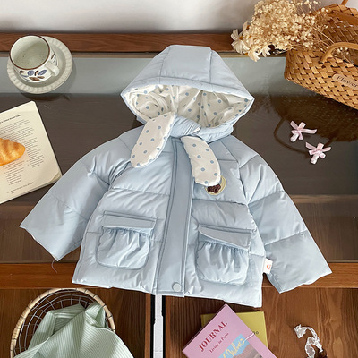 DW259917儿童羽绒服2025冬季新款女童羽绒服新国标90白鸭绒童外套