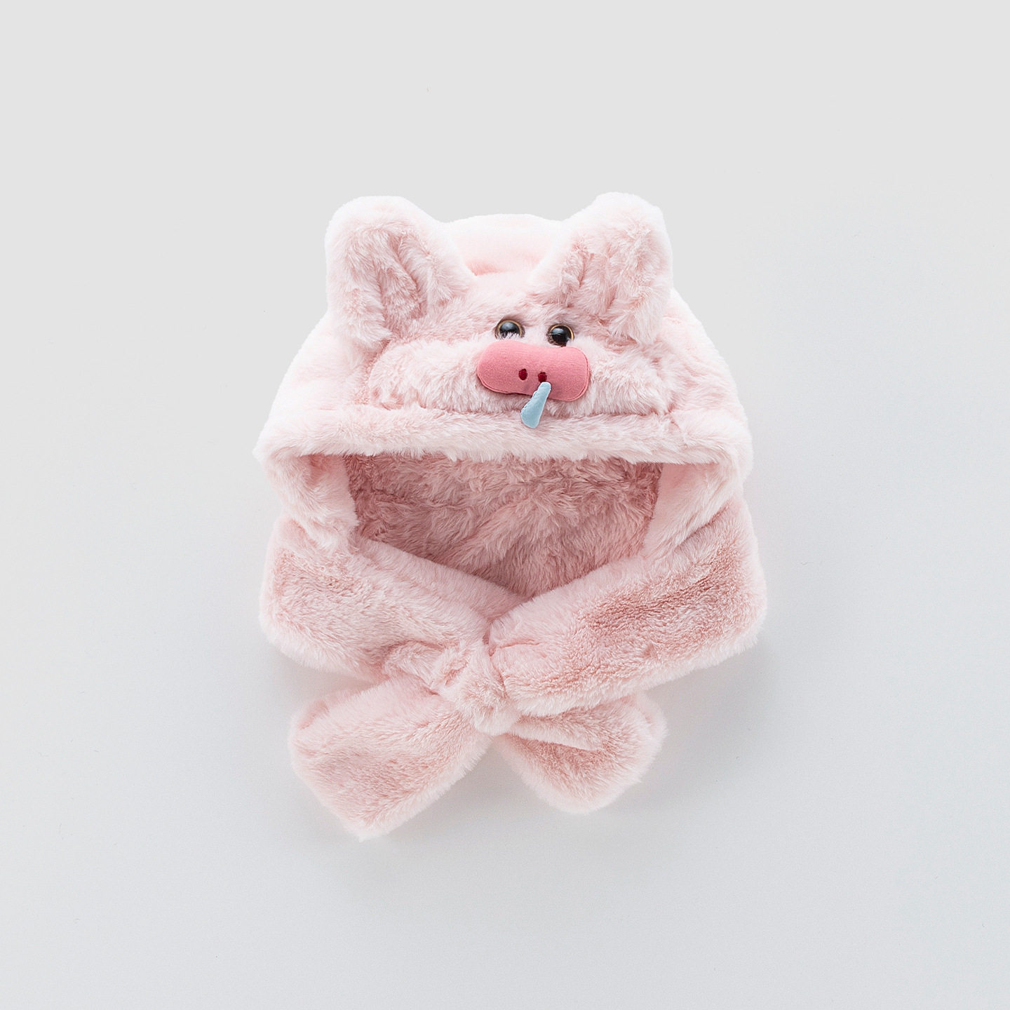 宝宝帽子围巾一体帽冬款加厚男女童婴儿毛绒帽男孩围脖护耳帽儿童