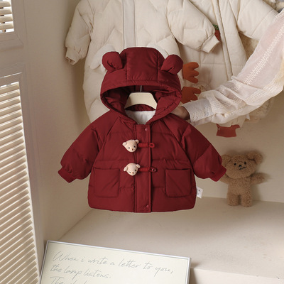 儿童冬装羽绒服2025新款洋气婴童冬季加厚羽绒外套宝宝羽绒