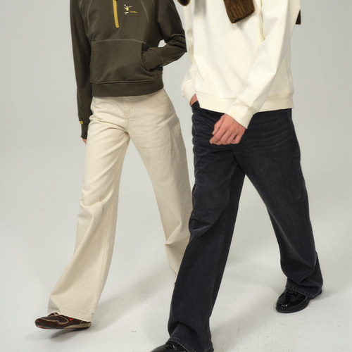 UMAMIISM中低腰阔腿牛仔裤