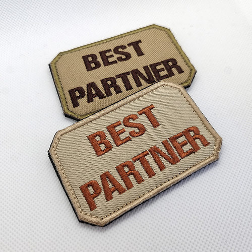 best partner蕞佳伙伴徽章 英文魔术贴个性创意包贴 士气臂章布贴
