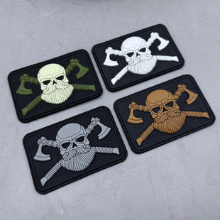 北欧海盗徽章维京人战斧士气章魔术贴臂章 背包贴配饰补丁 DIY服装