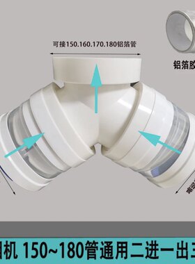 集成灶油烟机浴霸排烟管变径三通