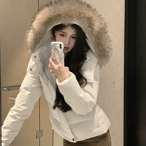 1988-白鸭绒收腰款派克保暖羽绒服外套