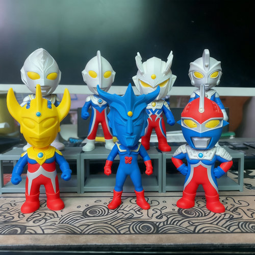 Q版奥特曼涂色3D立体打印白模填色手工趣味diy彩绘模型非石膏娃娃