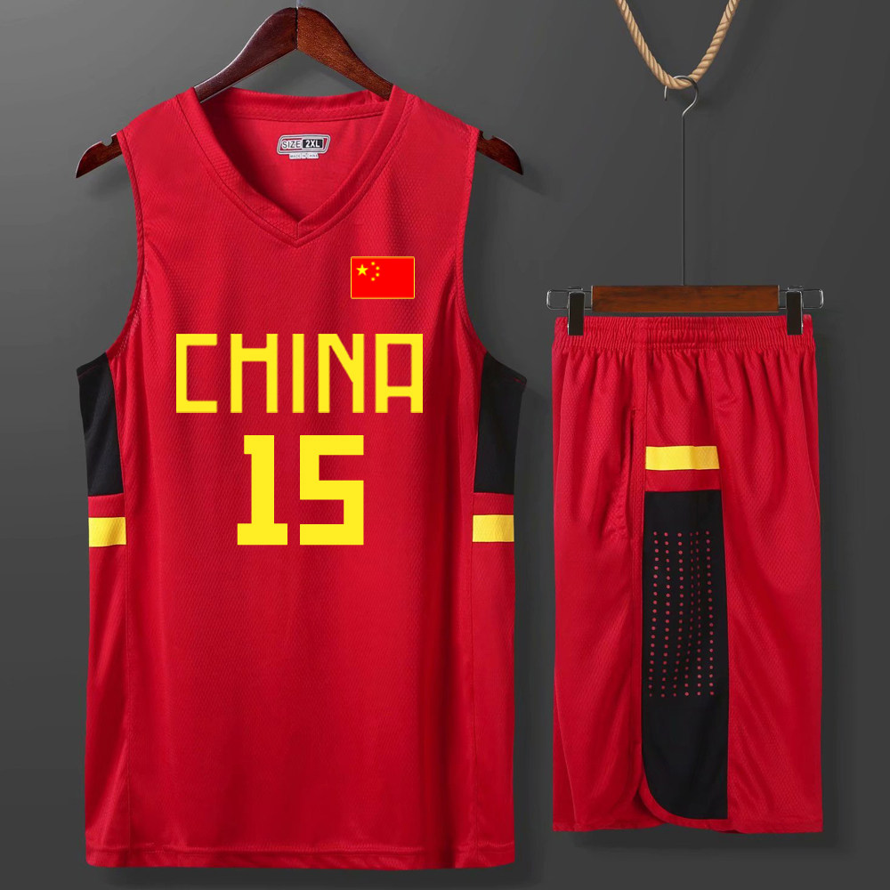 新款中国队篮球服定制diy比赛队服大码篮球衣训练营篮球衣印logo