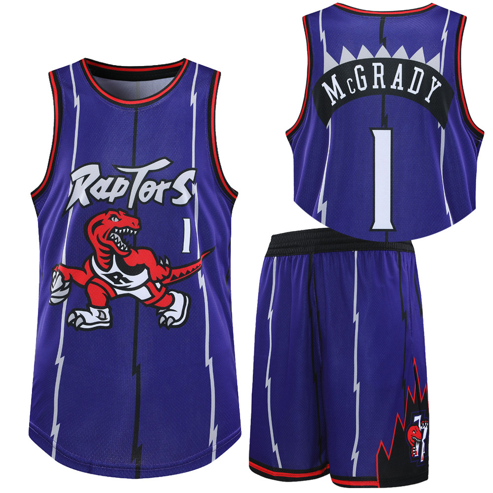 猛龙复古球衣麦迪1号卡特球衣定制猛龙队城市版篮球比赛队服定做