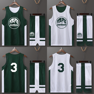 双面穿篮球服墨绿色圆领篮球衣正反面穿训练比赛服团购印号LOGO