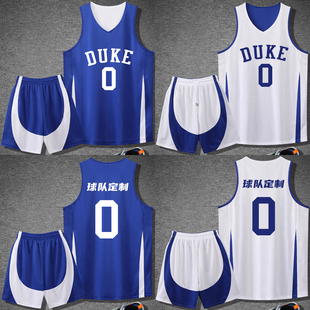 NCAA杜克大学篮球服双面穿训练比赛队服两面穿篮球服定制印号LOGO