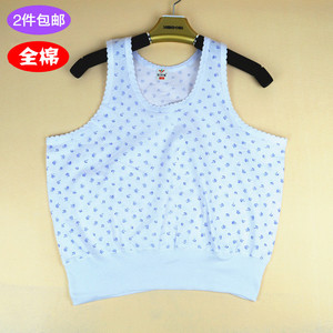 2件包邮夏中老年短背心内衣女纯棉大码老人汗衫胸罩妈妈吊带背心