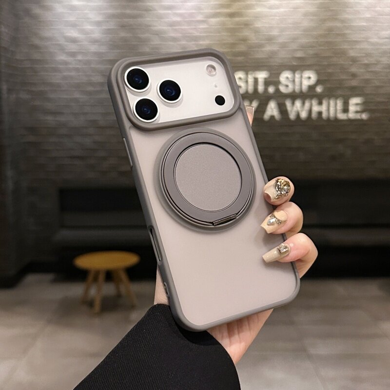 360支架大孔肤感磁吸适用iPhone17Promax手机壳苹果16新款苹果15pro防摔高级外壳全包保护套简约商务个性男款