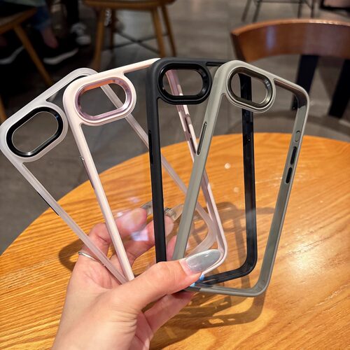 新款iPhone16e手机壳适用于苹果16e金盾透明防摔16e男女情侣时尚金属镜头框16e独立按键高清透明全包大孔软边